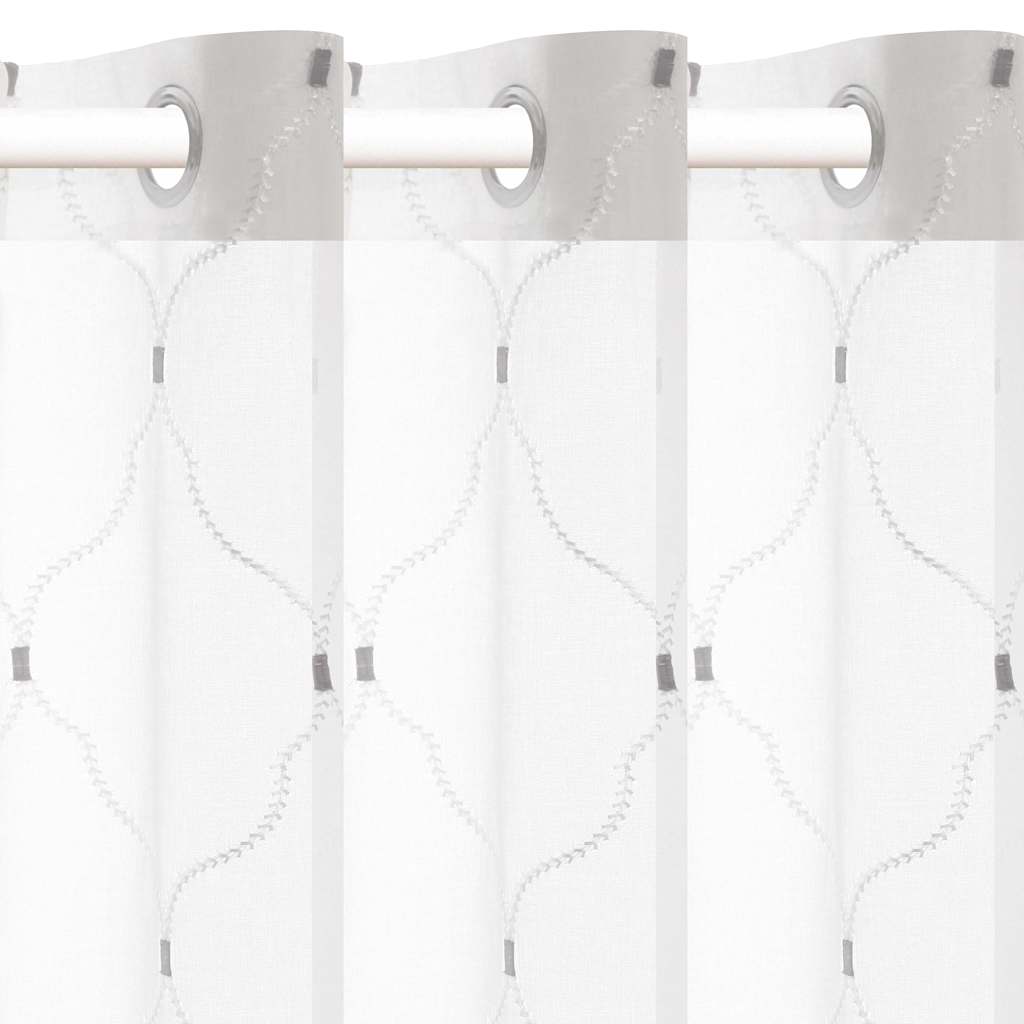 Függönyök 2 pcs Fehér 140 x 245 cm Poliészter