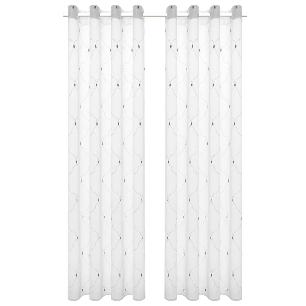 Függönyök 2 pcs Fehér 140 x 245 cm Poliészter