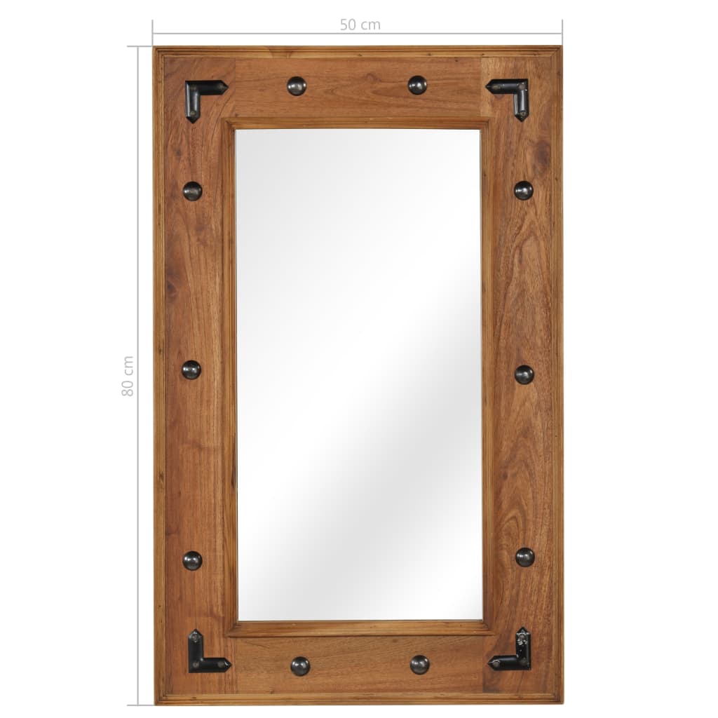 tömör akácfa keretű tükör 50 x 80 cm