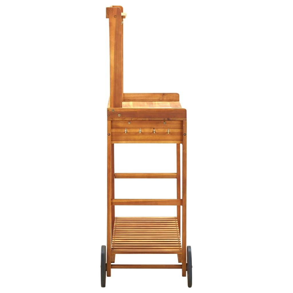 tömör akácfa kerti zsúrkocsi 92 x 43,5 x 141,5 cm