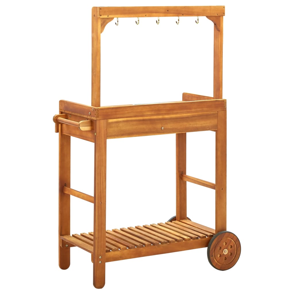 tömör akácfa kerti zsúrkocsi 92 x 43,5 x 141,5 cm