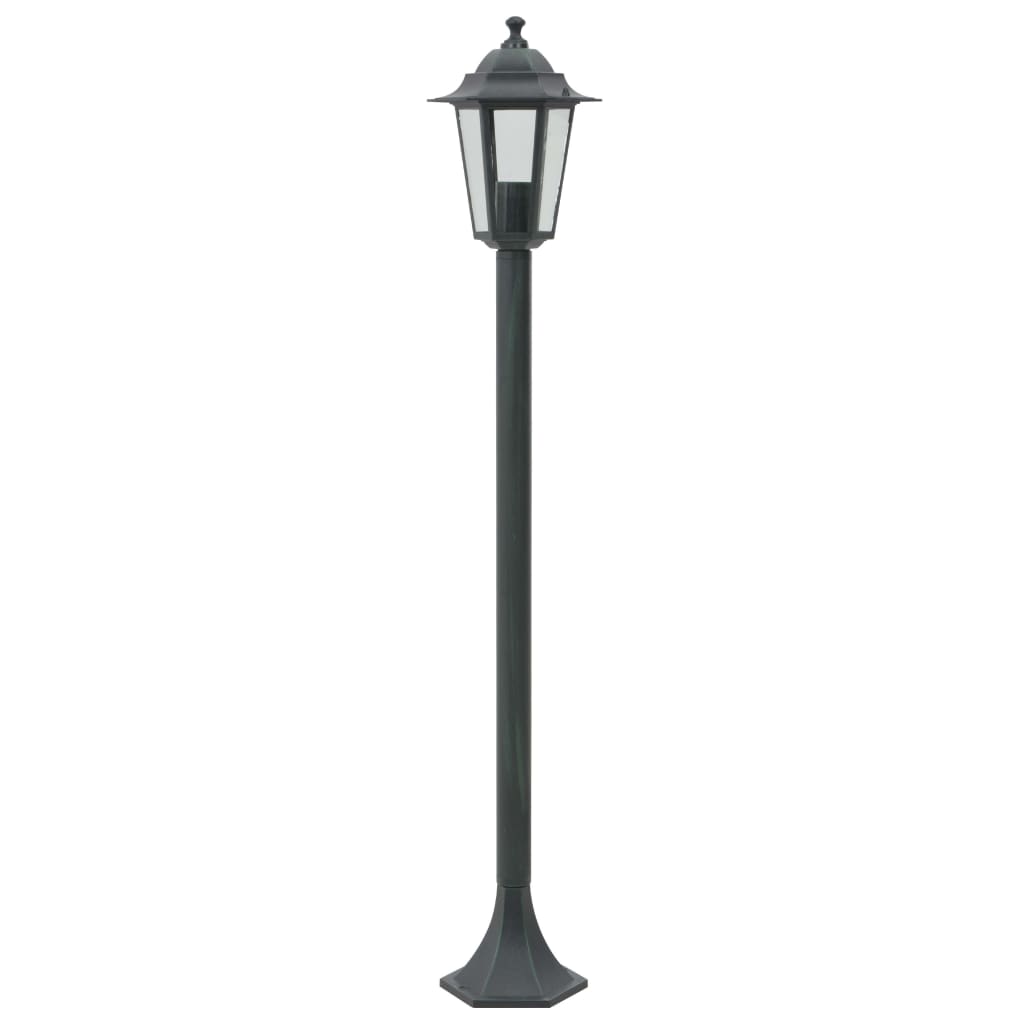 6 db sötétzöld alumínium kerti állólámpa, E27, 110 cm