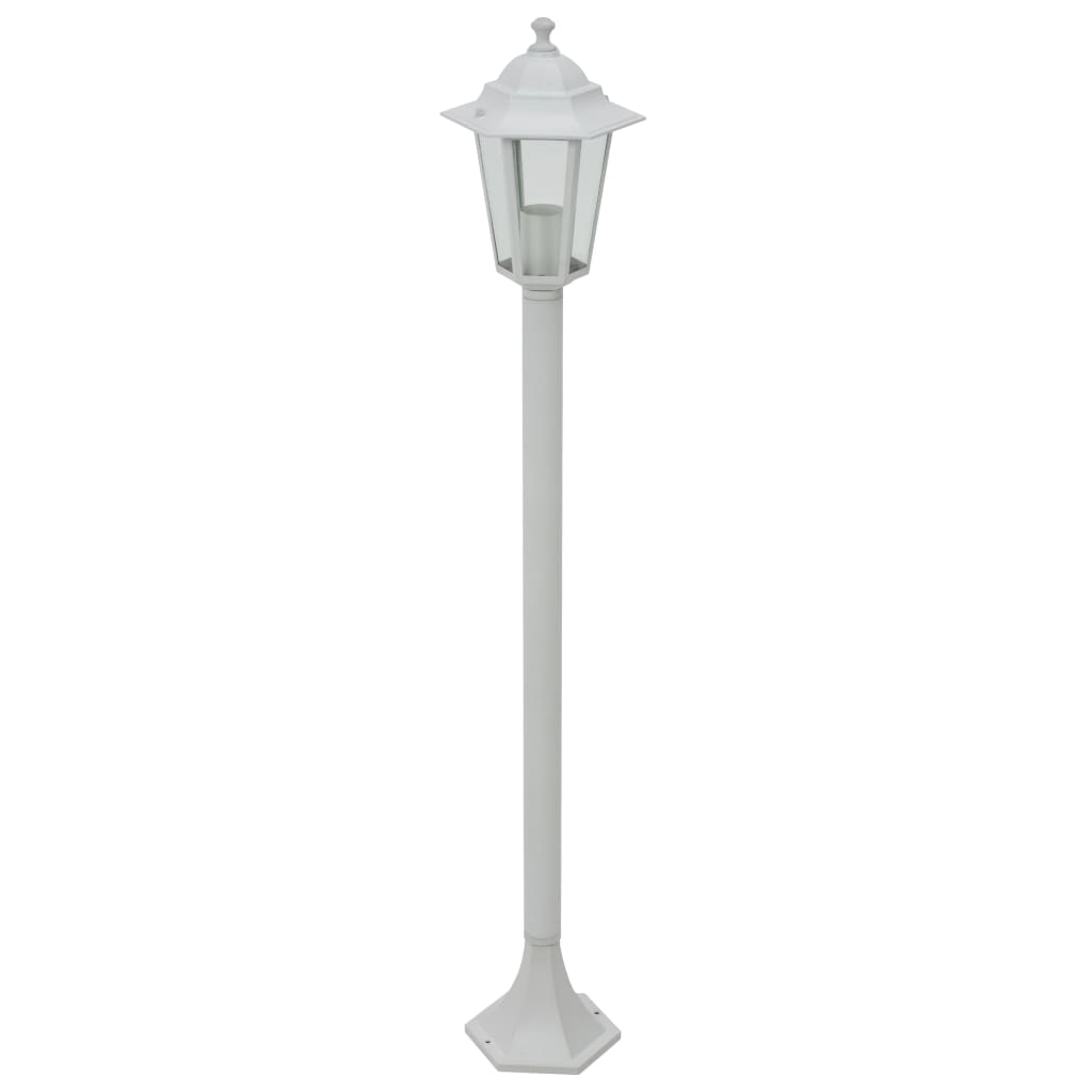 6 db fehér alumínium kerti állólámpa, E27, 110 cm