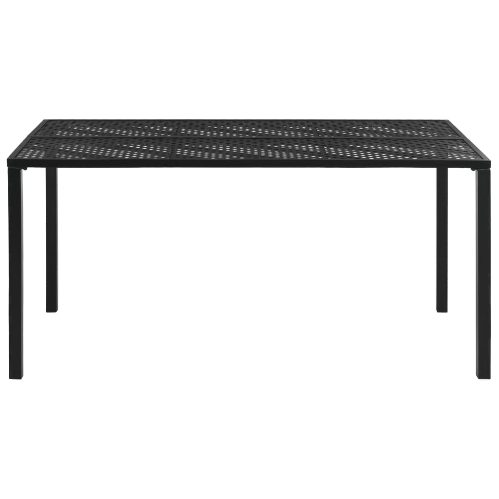 fekete acél kerti asztal 150 x 90 x 72 cm