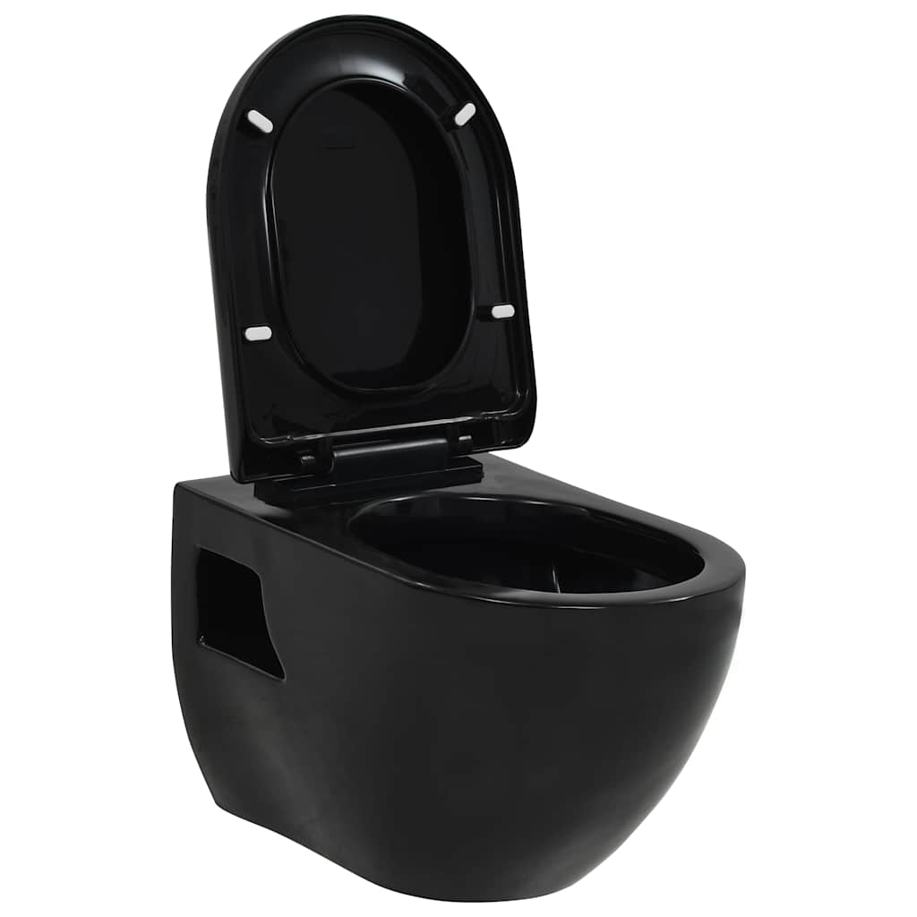 fekete kerámia fali WC csésze