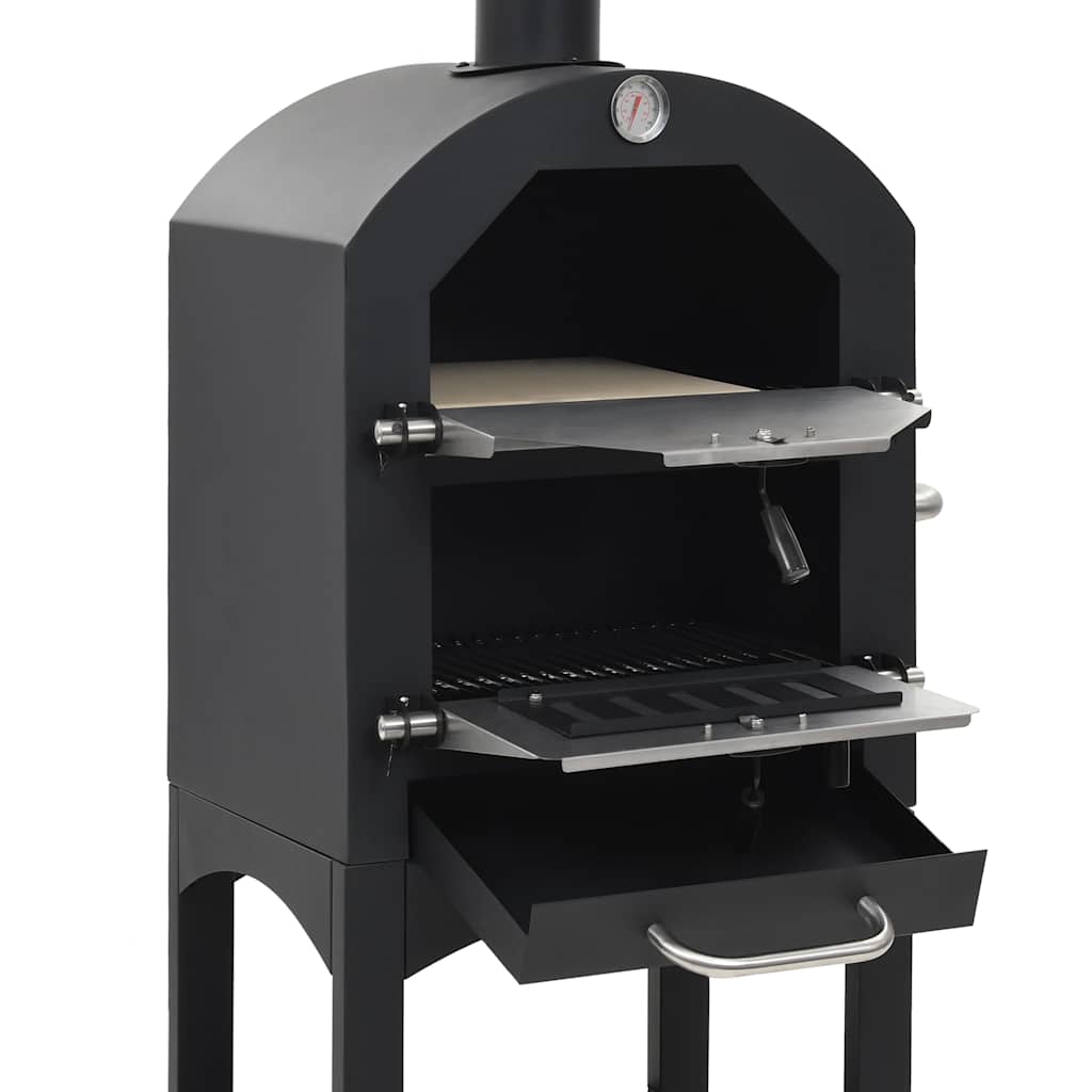 kültéri faszenes pizzasütő kemence pizzakővel