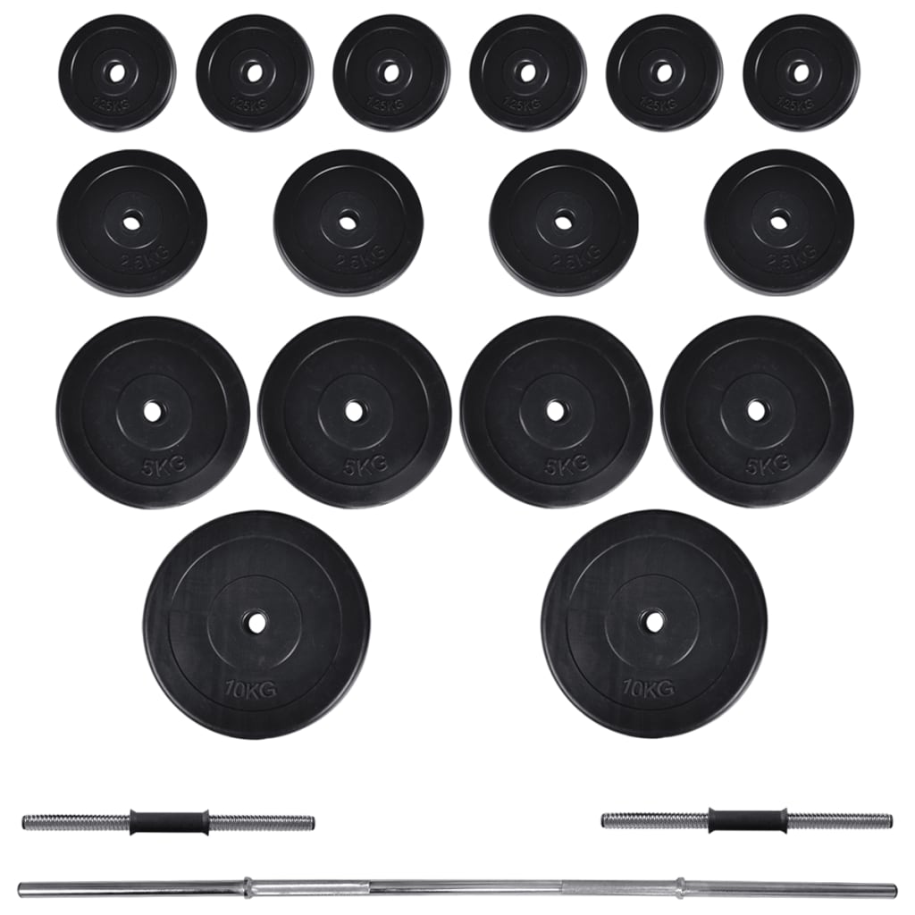 súlyzópad állvánnyal/egykezes és kétkezes súlyzószettel 60,5 kg