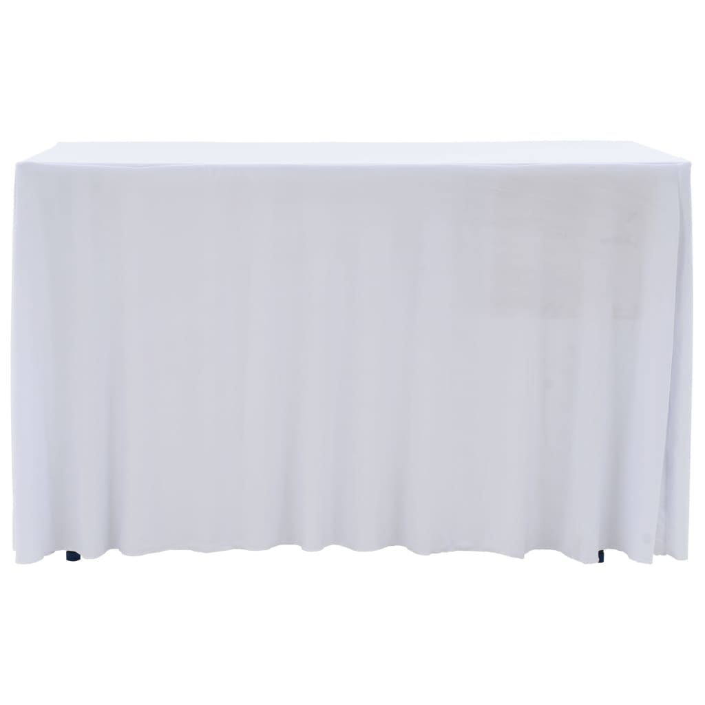 2 darab fehér sztreccs asztalszoknya 120 x 60,5 x 74 cm