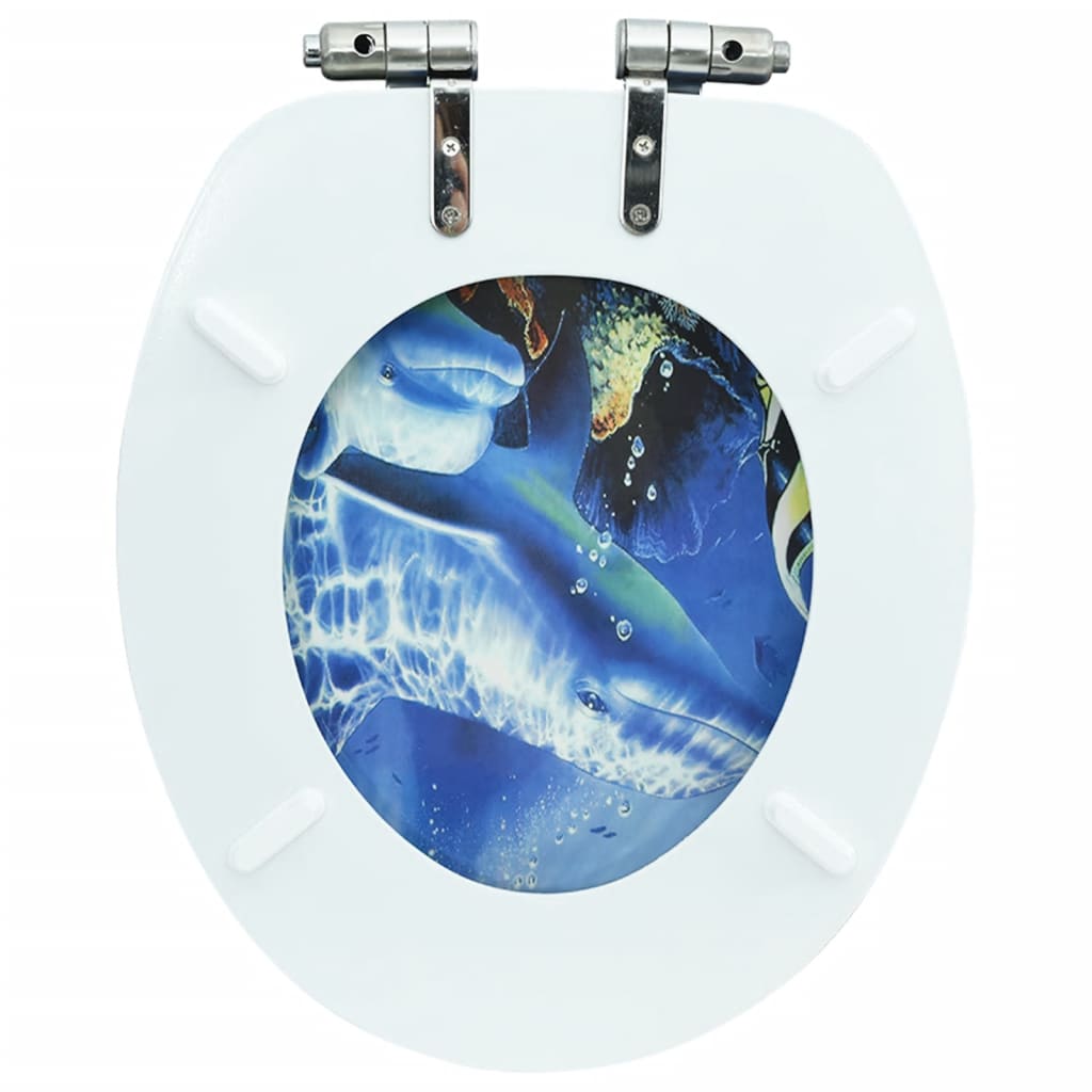 delfinmintás MDF WC-ülőke lassan csukódó fedéllel