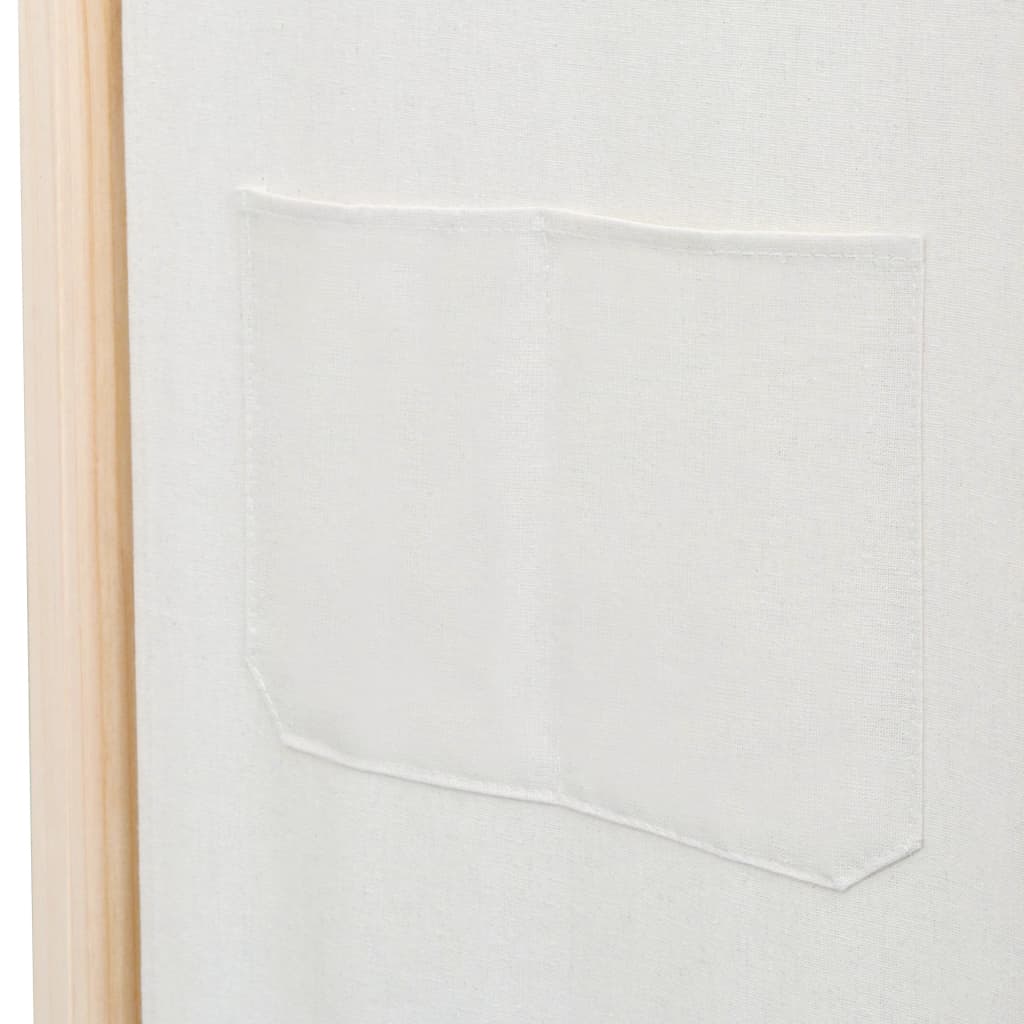 krémszínű 6-paneles szövetparaván 240 x 170 x 4 cm