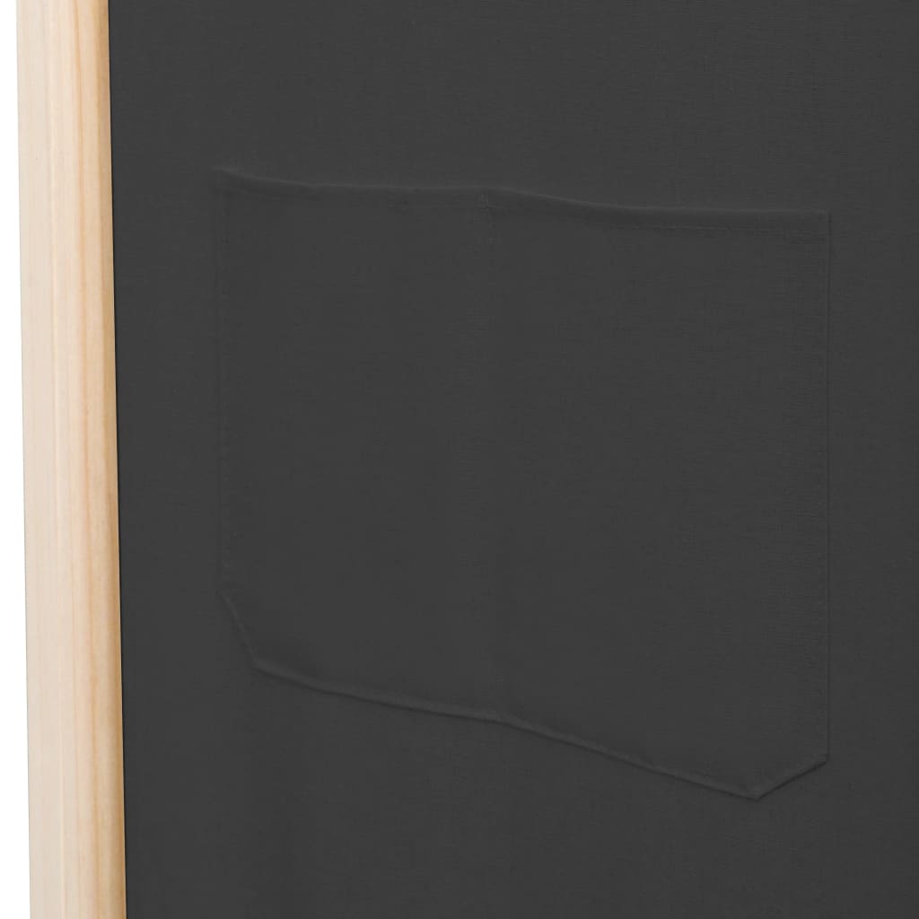 szürke 5-paneles szövetparaván 200 x 170 x 4 cm