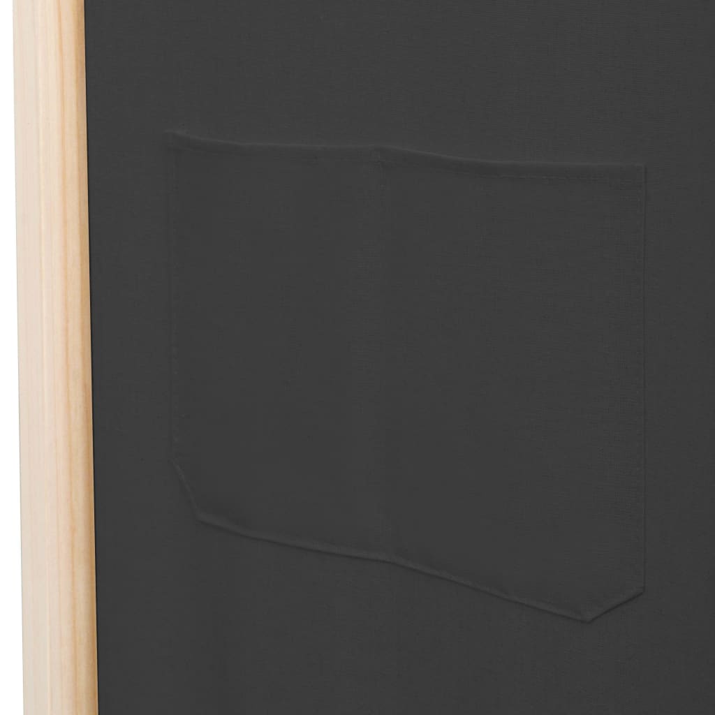 szürke 6-paneles szövetparaván 240 x 170 x 4 cm