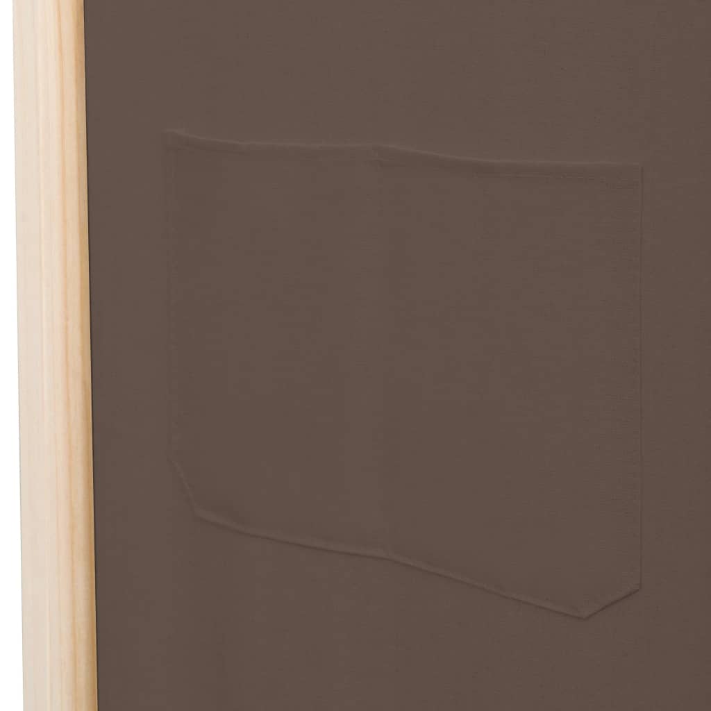 barna 5-paneles szövetparaván 200 x 170 x 4 cm