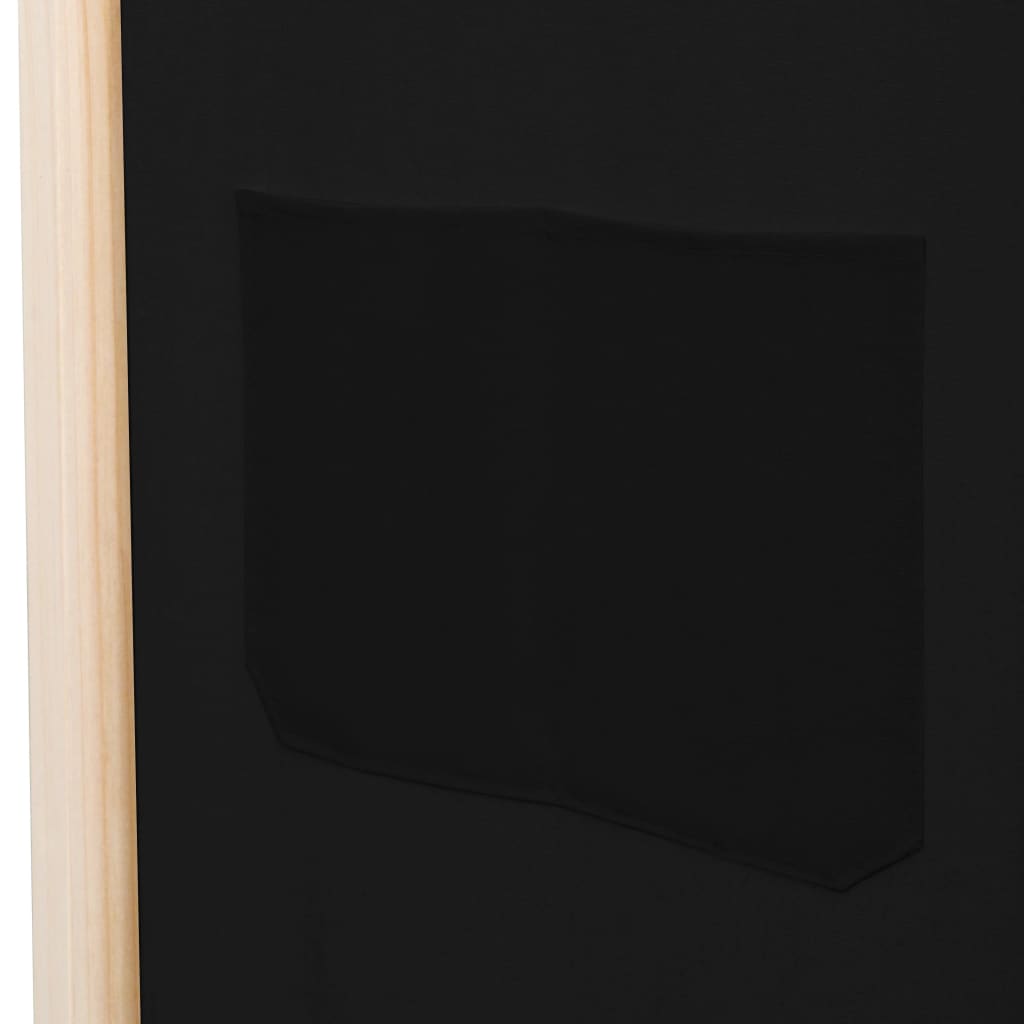 fekete 4-paneles szövetparaván 160 x 170 x 4 cm