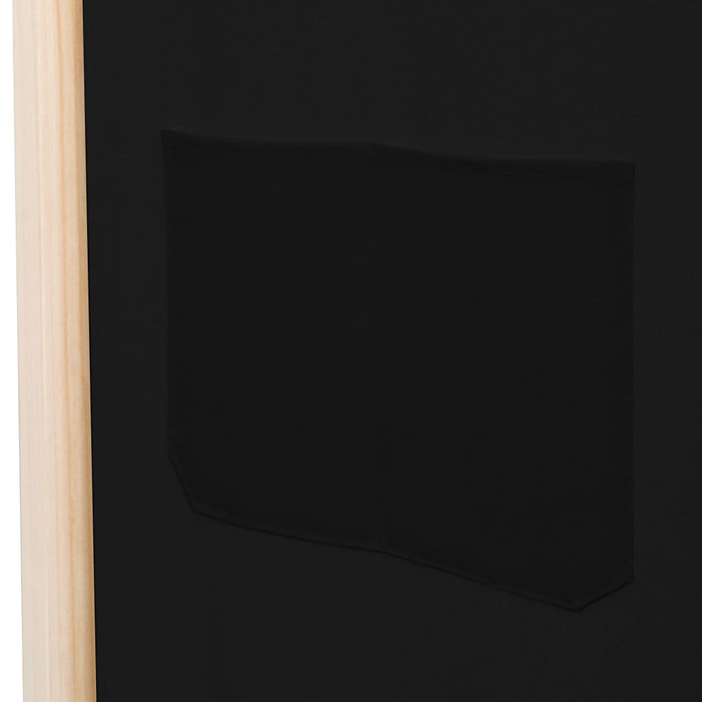 fekete 5-paneles szövetparaván 200 x 170 x 4 cm