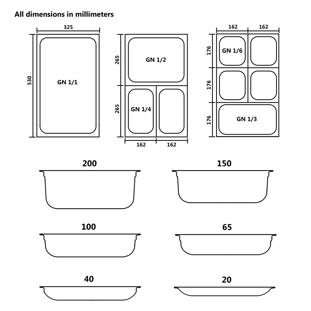 4 db rozsdamentes acél 1/4 GN edény fedő