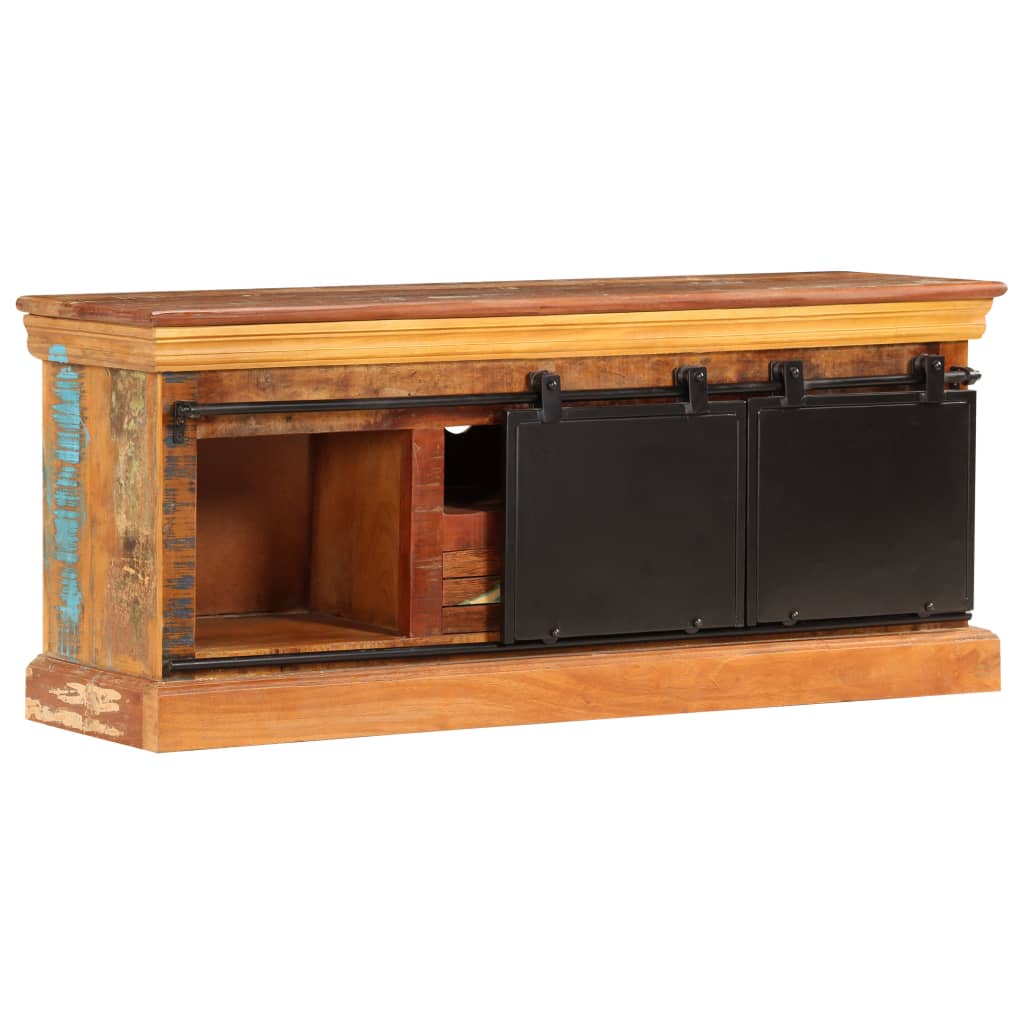 tömör újrahasznosított fa TV-szekrény 110 x 30 x 45 cm
