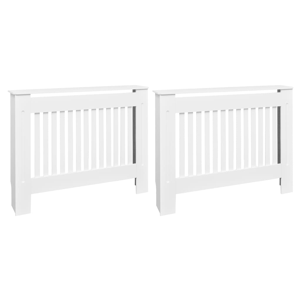2 db fehér MDF radiátorburkolat 112 cm