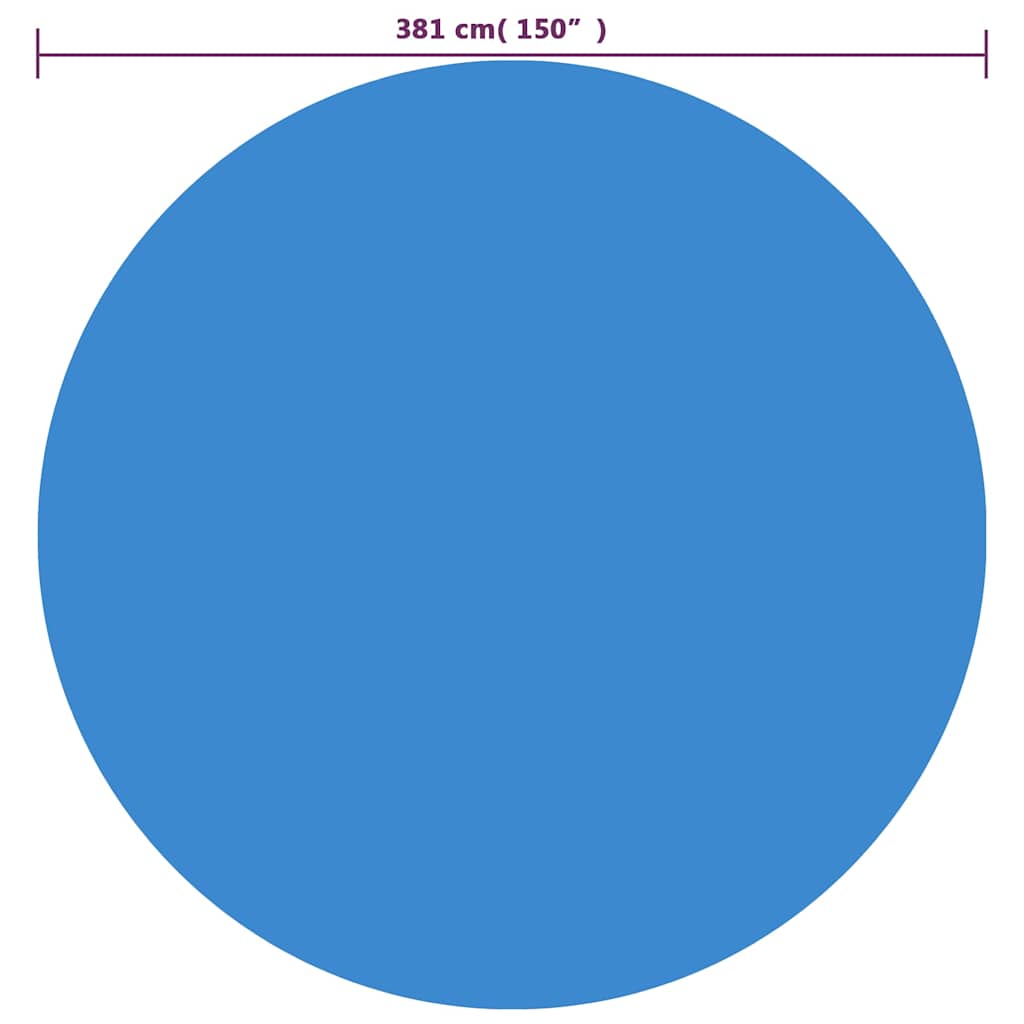 kék napelemes kerek lebegő PE medencefólia 381 cm