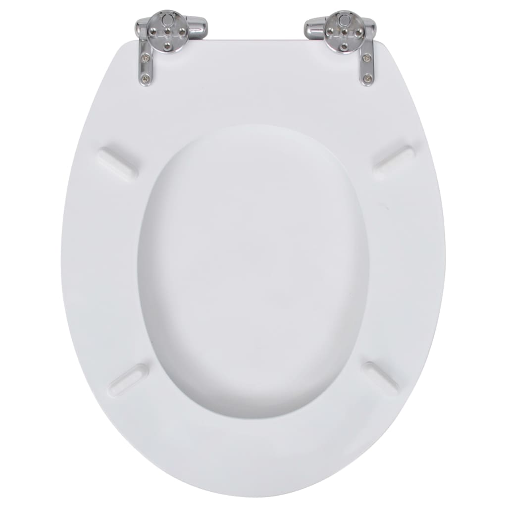 lassan csukódó egyszerű tervezésű fehér MDF WC-ülőke