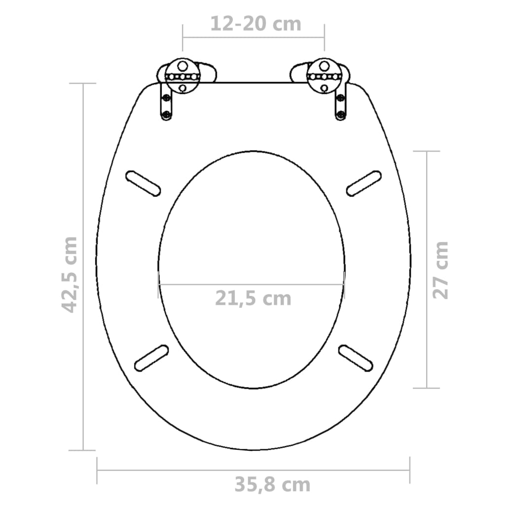 lassan csukódó egyszerű tervezésű fehér MDF WC-ülőke