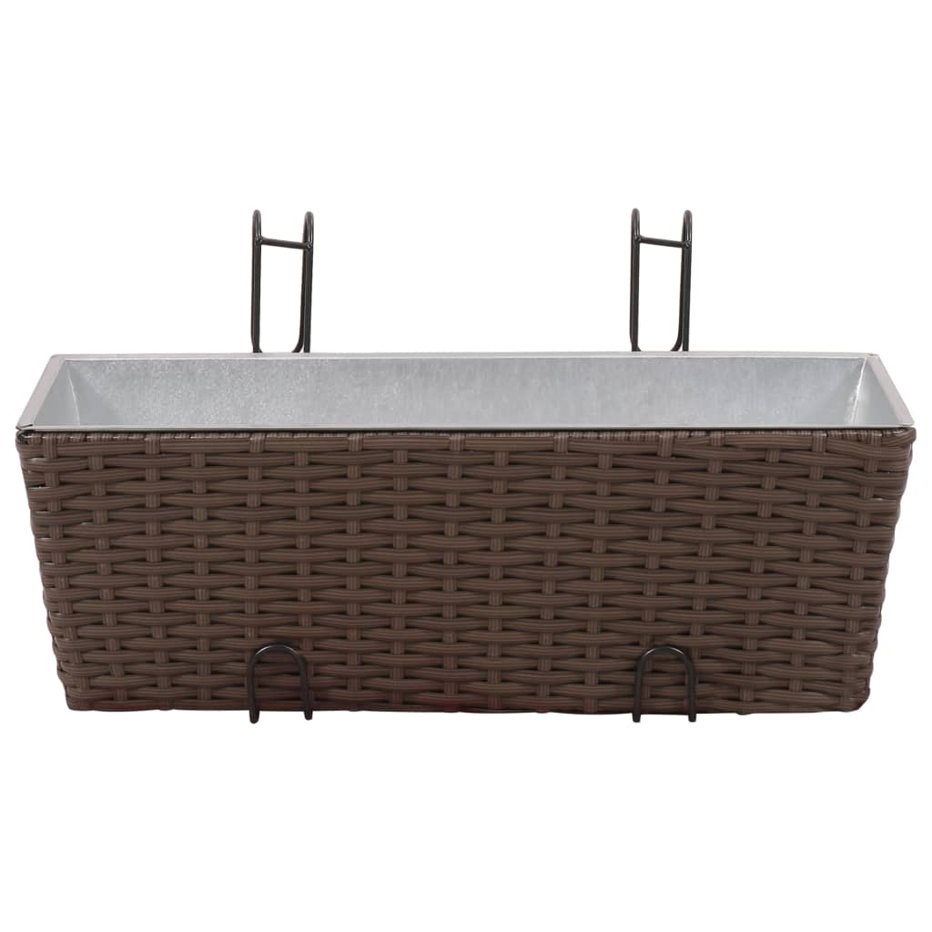 Erkélyi Trapéz Rattan Cserép Szett 50 2db. Barna