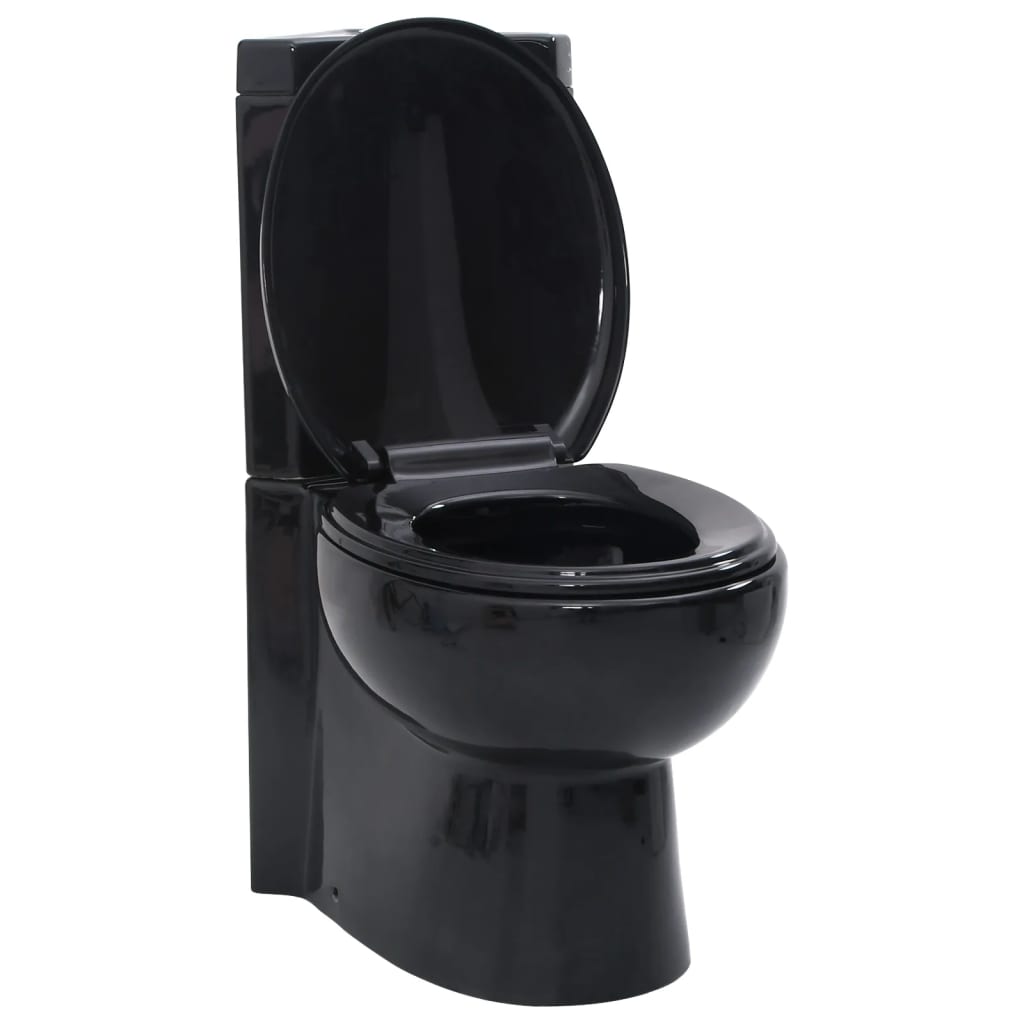 fekete kerámia fürdőszobai sarok WC