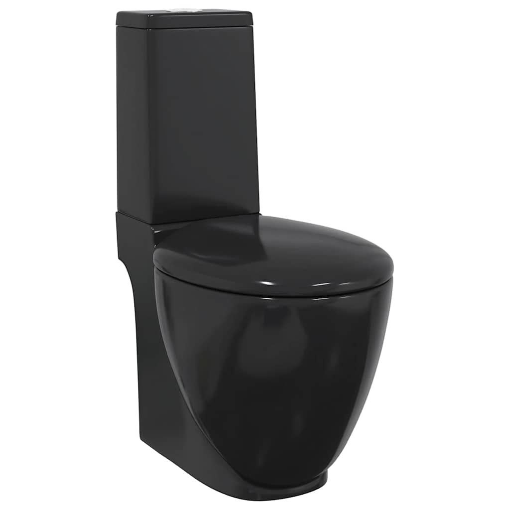 fekete kerámia fürdőszobai kerek WC