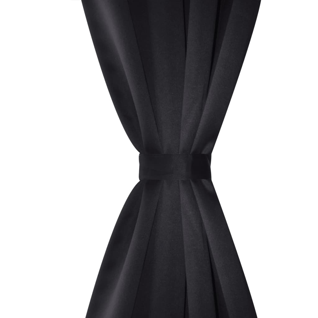 2 db fekete sötétítőfüggöny fémkarikákkal 135 x 245 cm