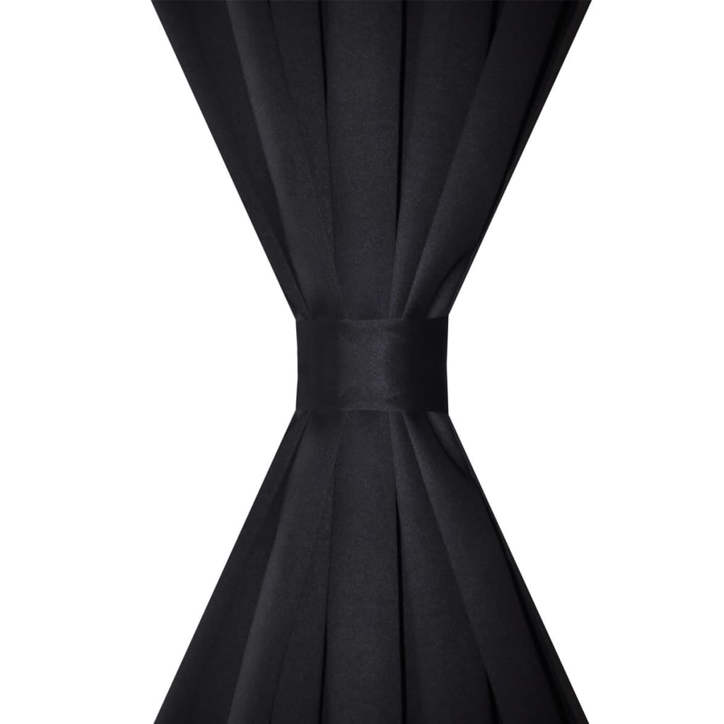 2 db fekete sötétítőfüggöny nyílással 135 x 245 cm