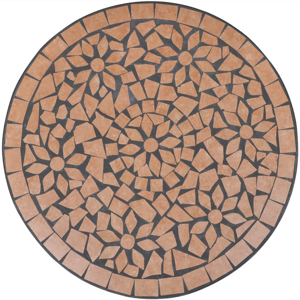 terrakotta mozaik bisztró asztal 60 cm