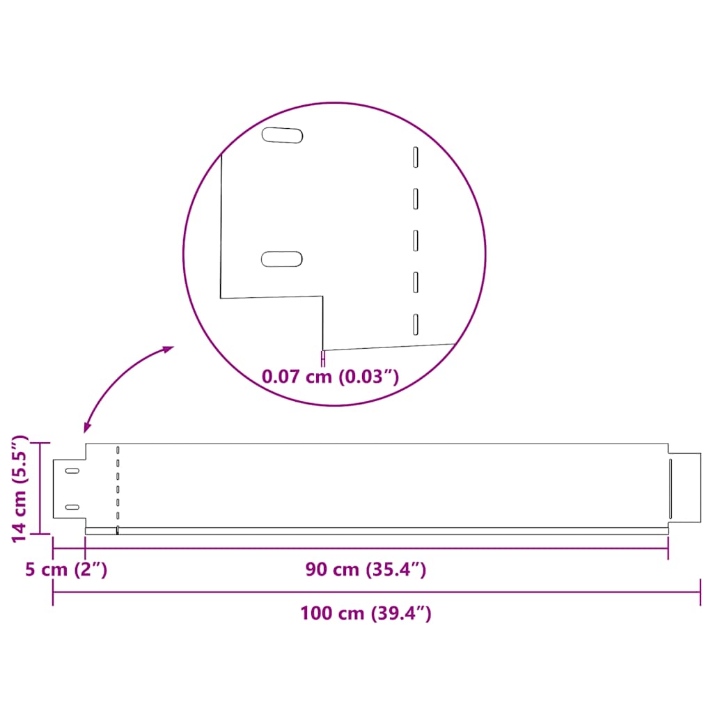 15 db hajlékony horganyzott acél gyep kerítés szett 100 x 14 cm