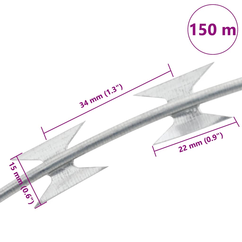 BTO-22 horganyzott acél kapcsos szögesdrót 150 m