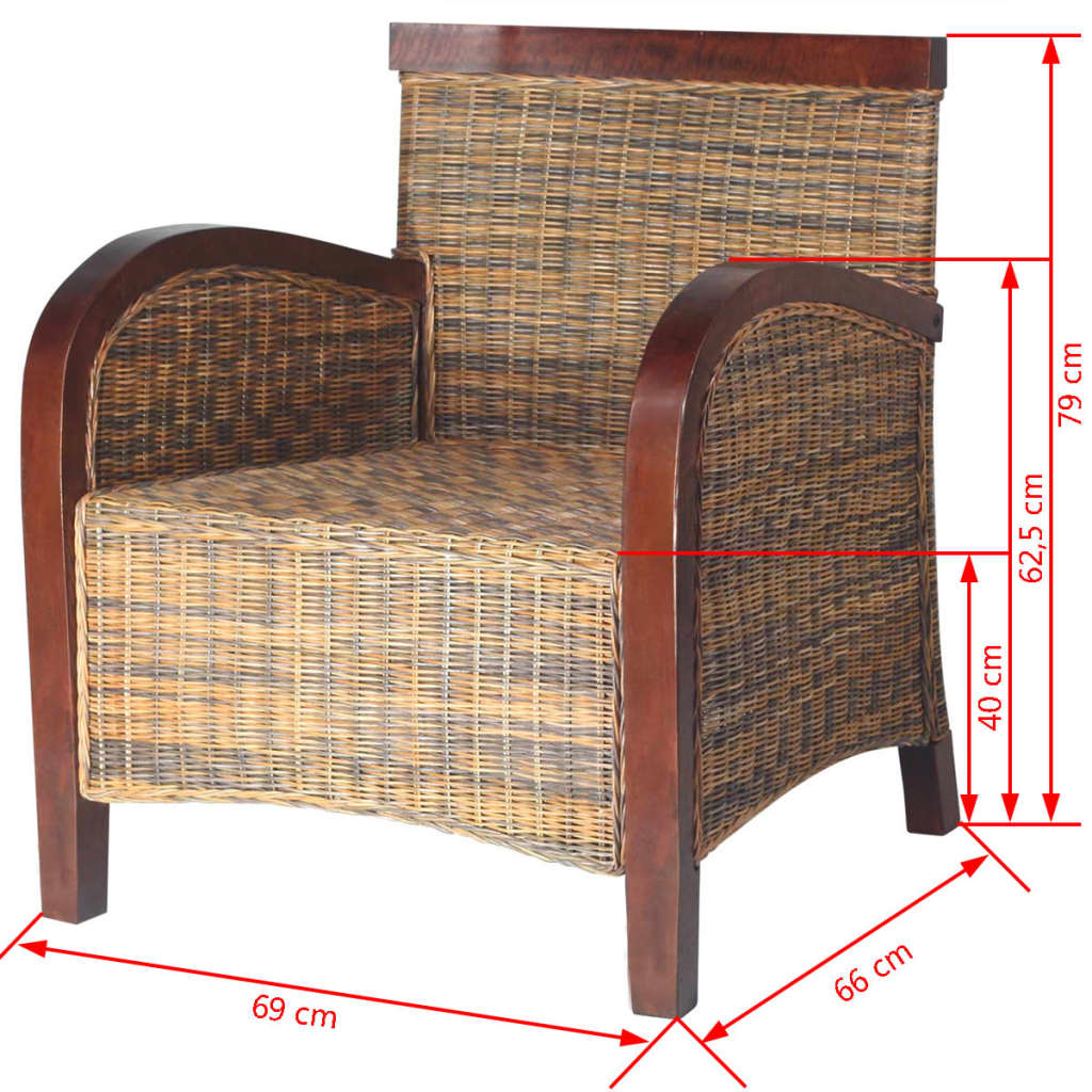 kézzel font rattan karosszék