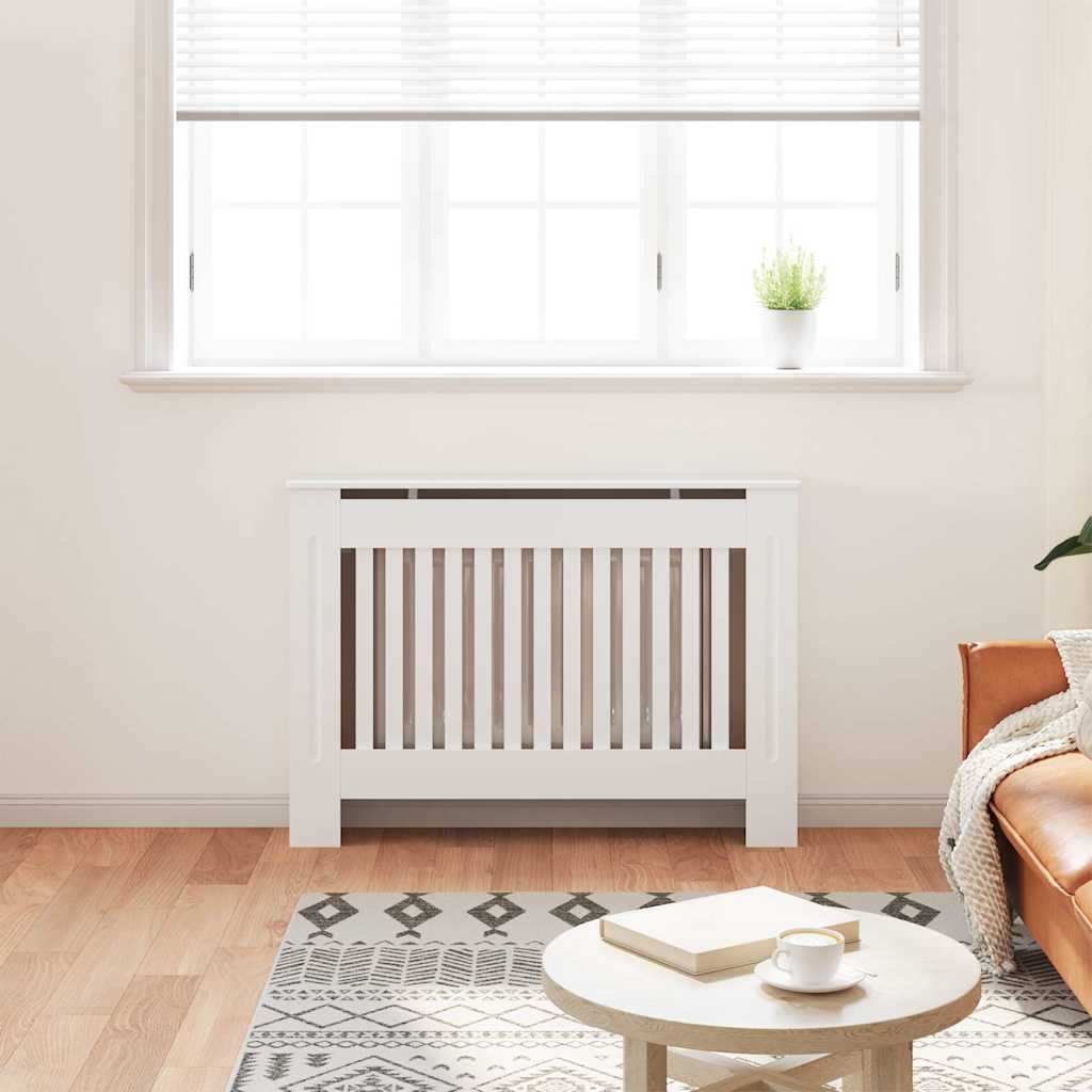 Fehér MDF radiátorburkolatos szekrény 112 cm