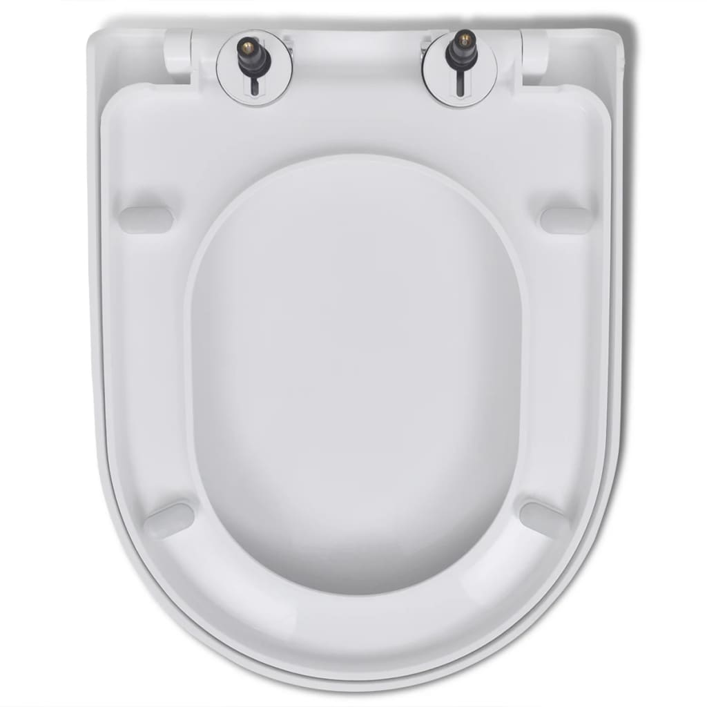 fehér szögletes gyorskioldó WC-ülőke lassan csukódó fedéllel
