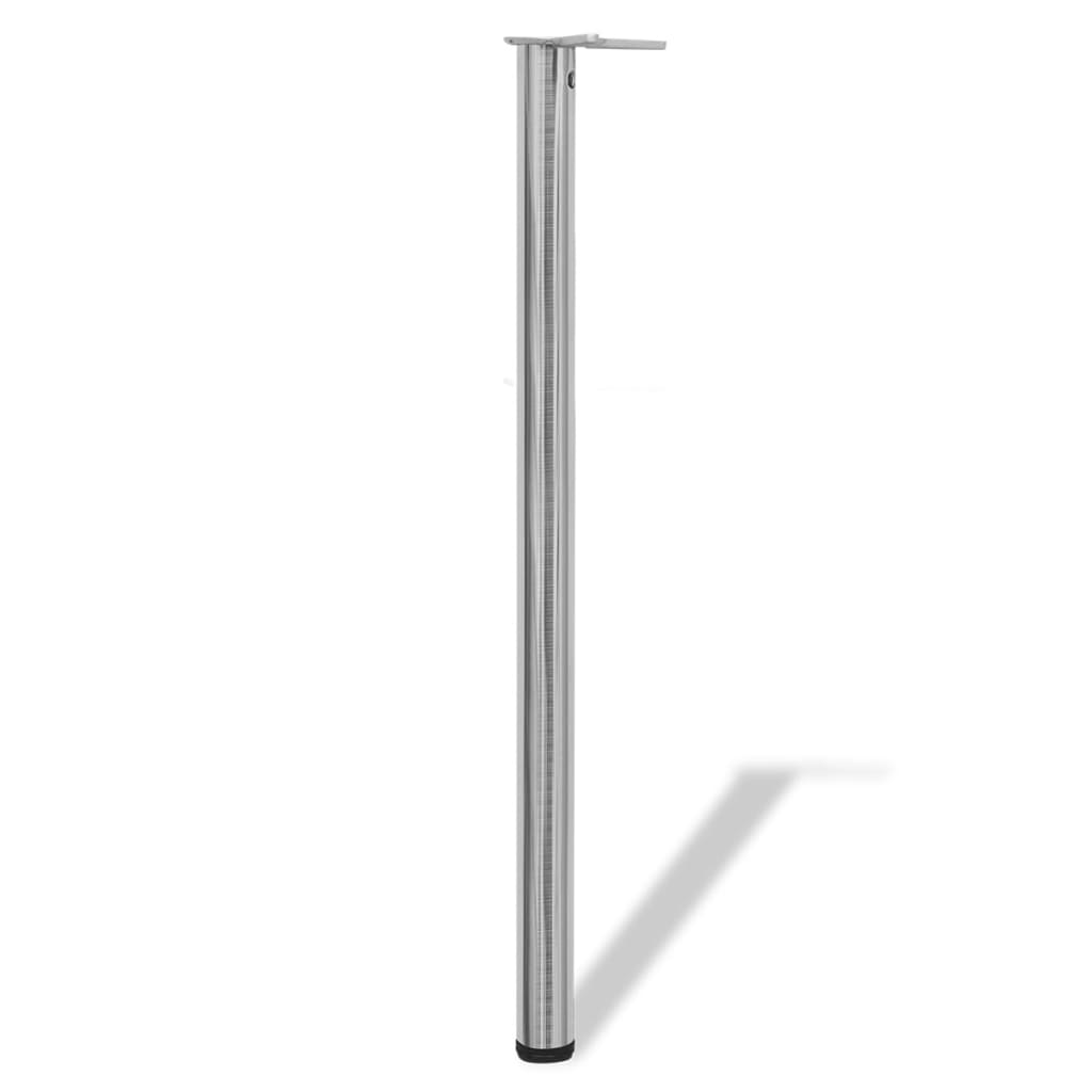 4 db állítható magasságú csiszolt nikkel asztalláb 1100 mm