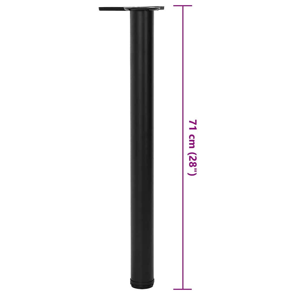 4 db állítható magasságú fekete asztalláb 710 mm