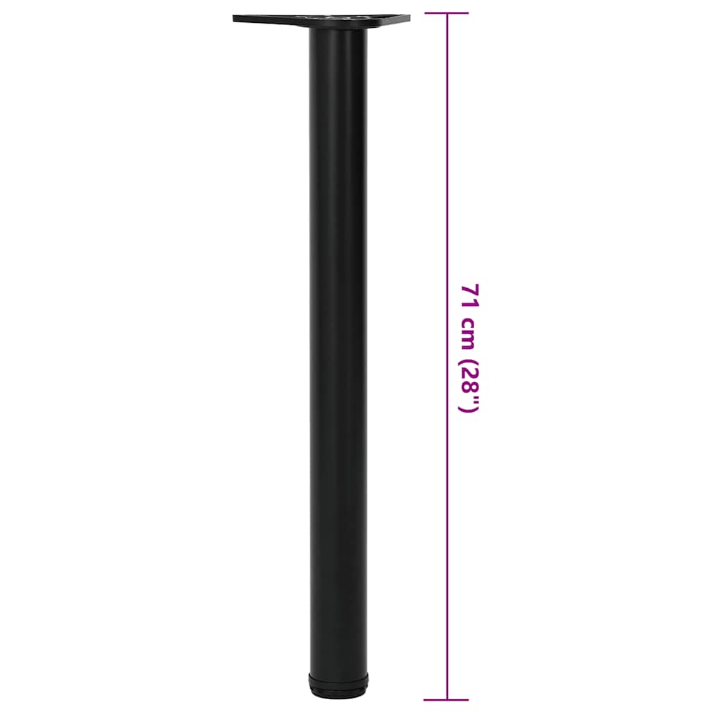 4 db állítható magasságú fekete asztalláb 710 mm