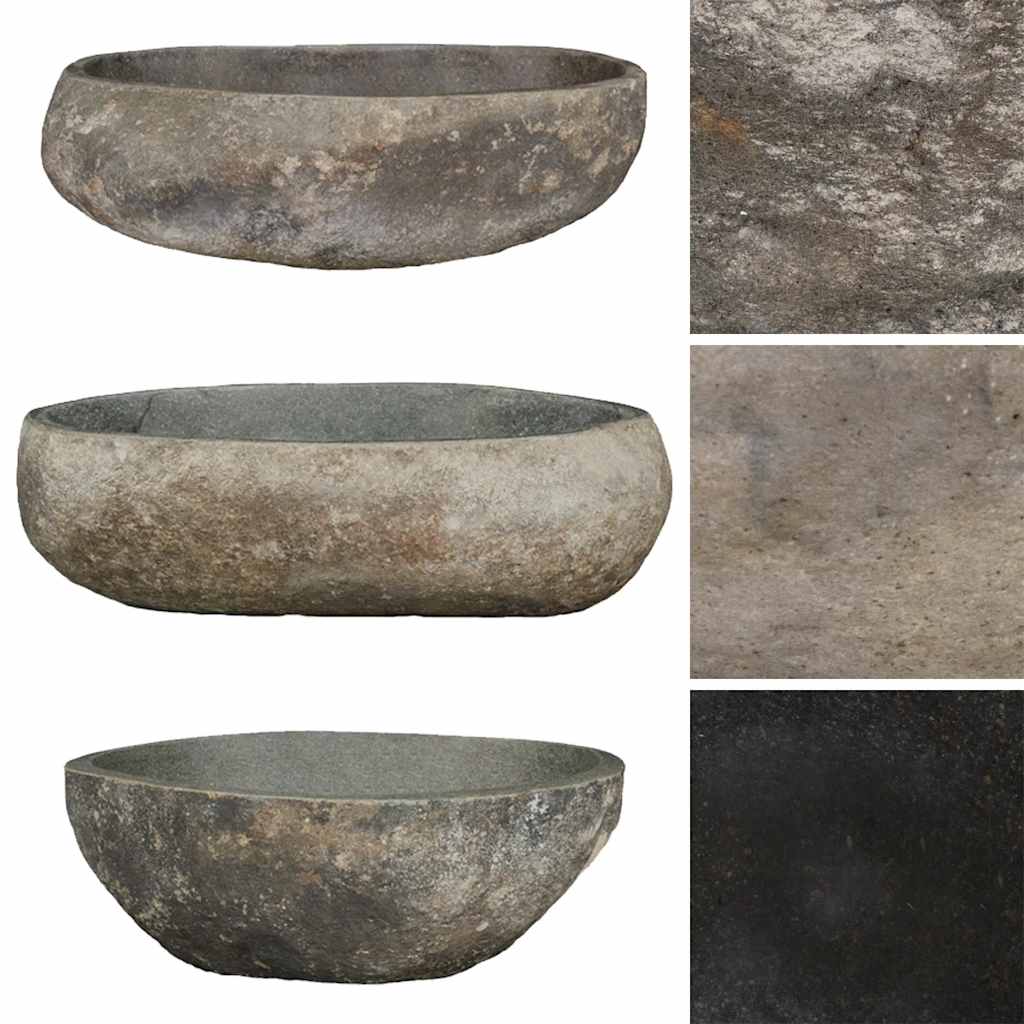 ovális folyami kő mosdókagyló (45-53) x (34-41) cm