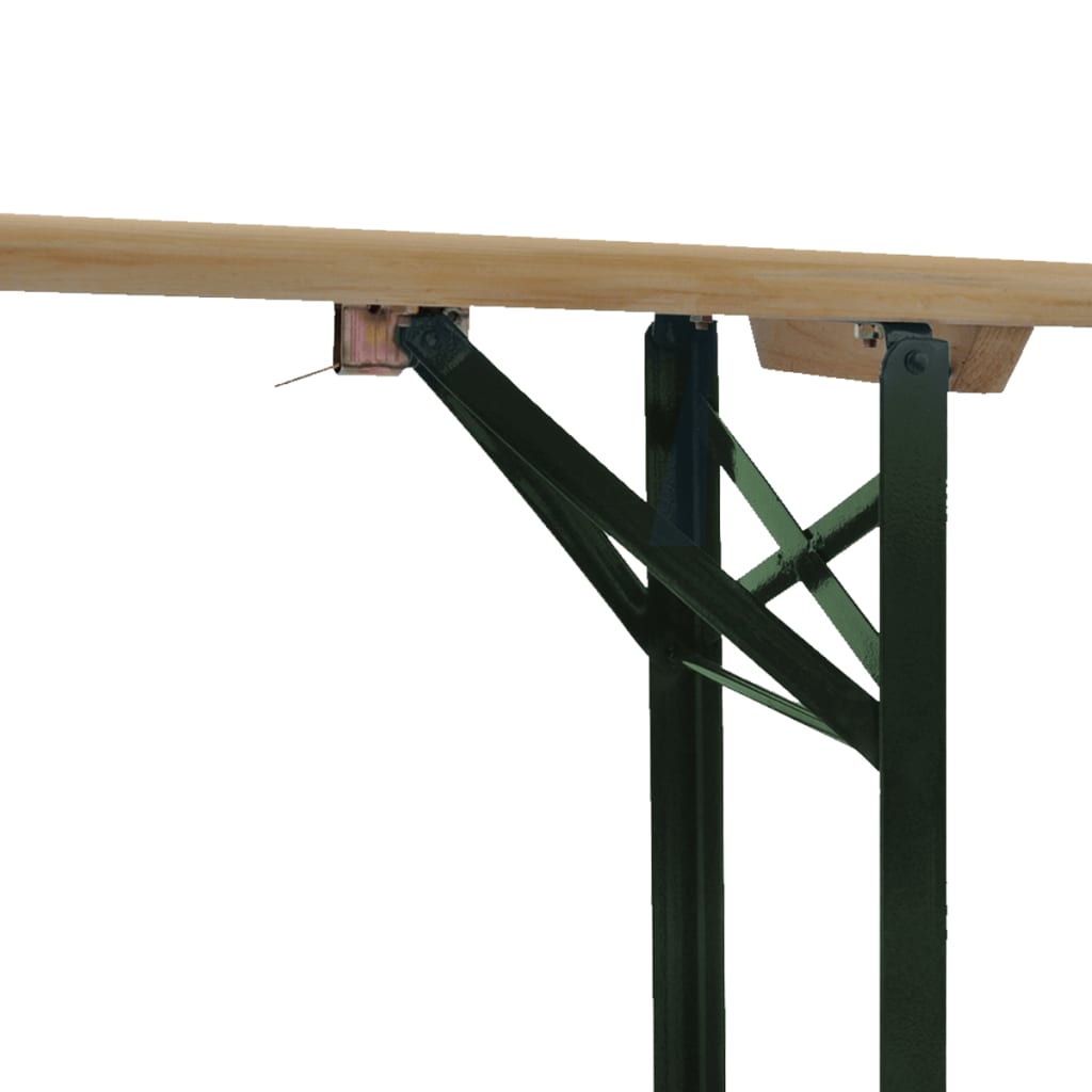 összecsukható fenyőfa sörasztal 2 sörpaddal 220 cm