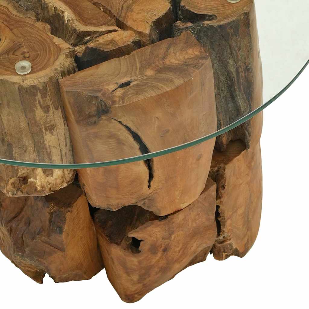 tömör tíkfa uszadék dohányzóasztal 60 cm