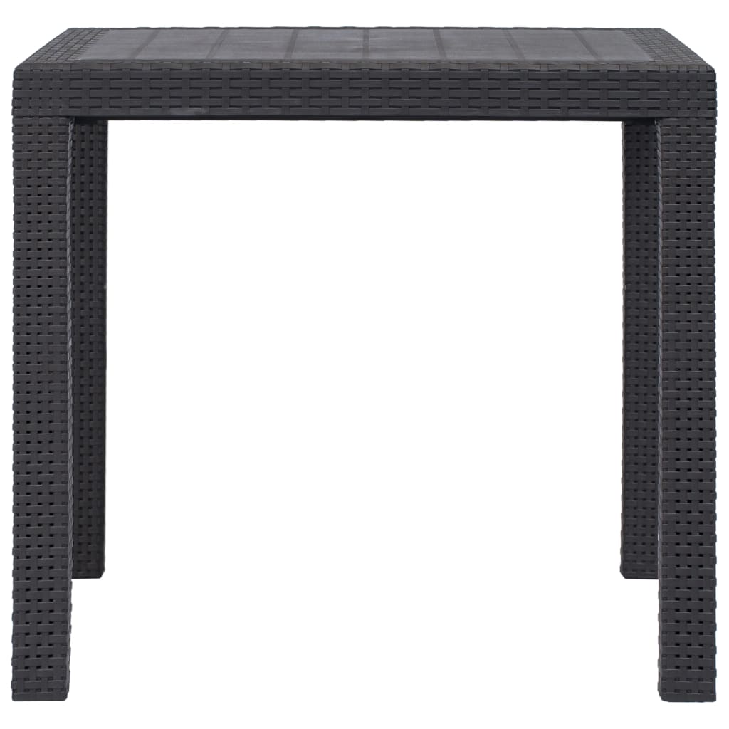 barna rattan küllemű műanyag kerti asztal 79 x 79 x 72 cm