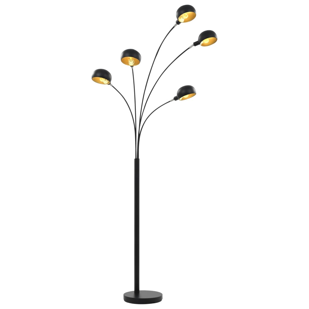 fekete-arany állólámpa 200 cm 5 db E14 típusú foglalattal