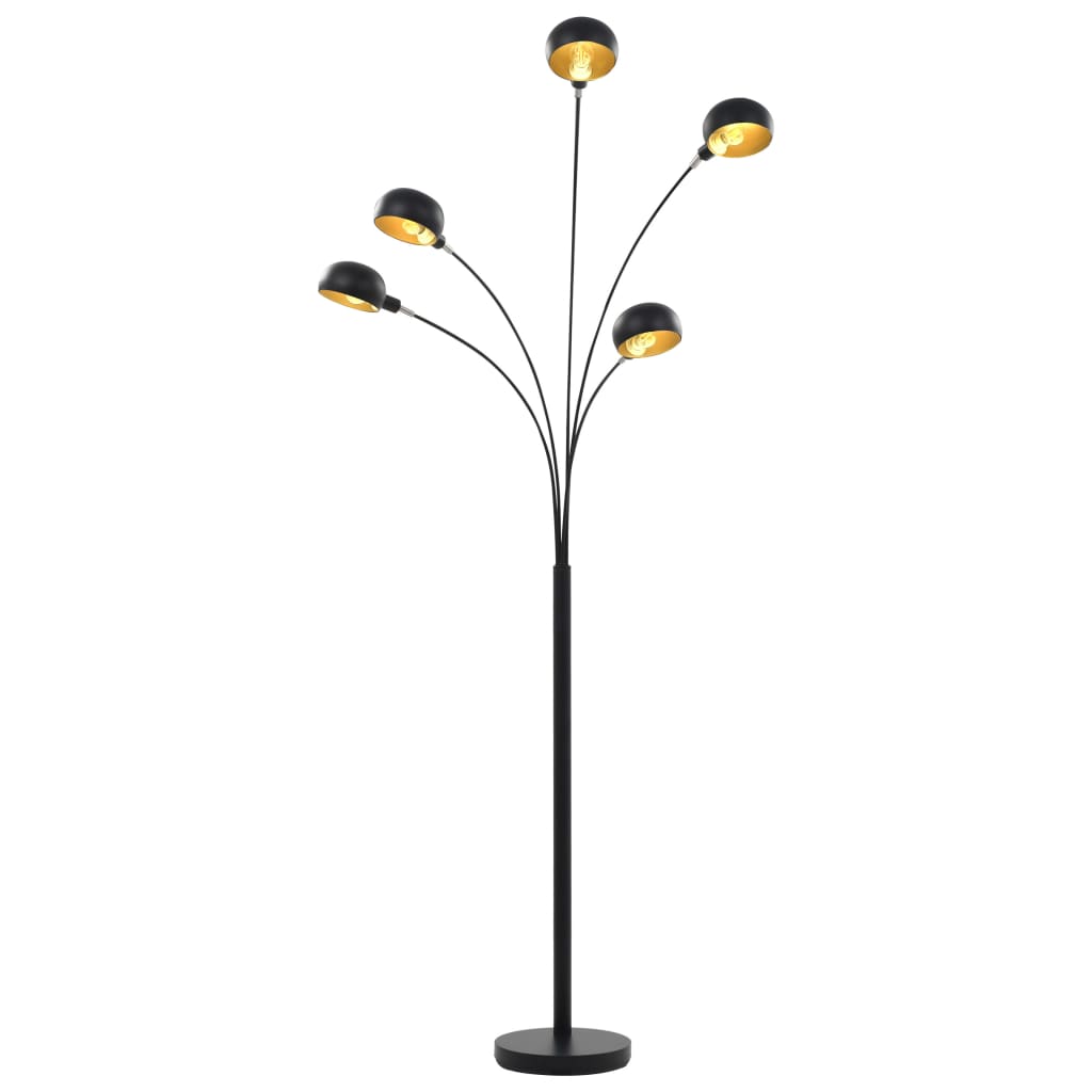 fekete-arany állólámpa 200 cm 5 db E14 típusú foglalattal