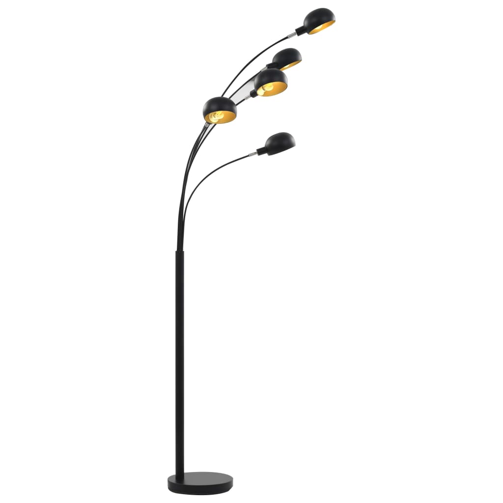 fekete-arany állólámpa 200 cm 5 db E14 típusú foglalattal