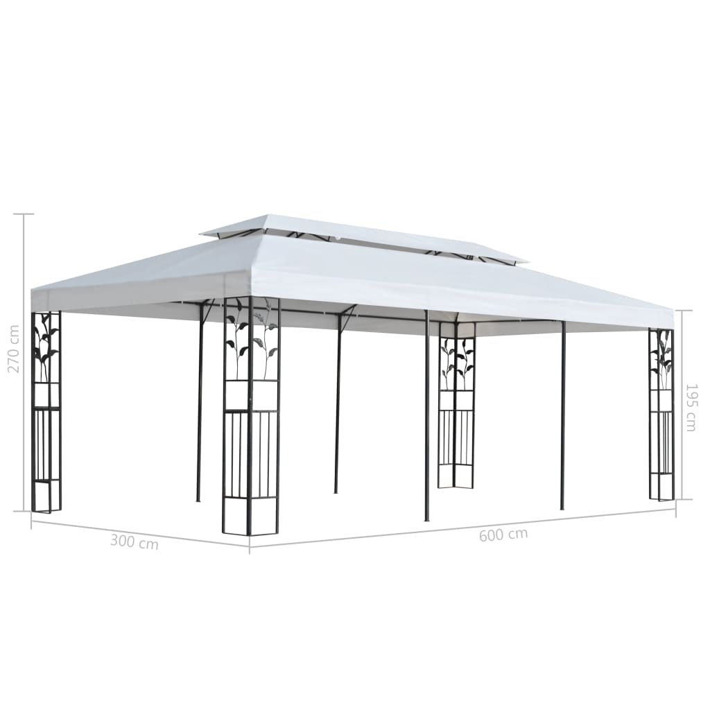 fehér pavilon 3 x 6 m