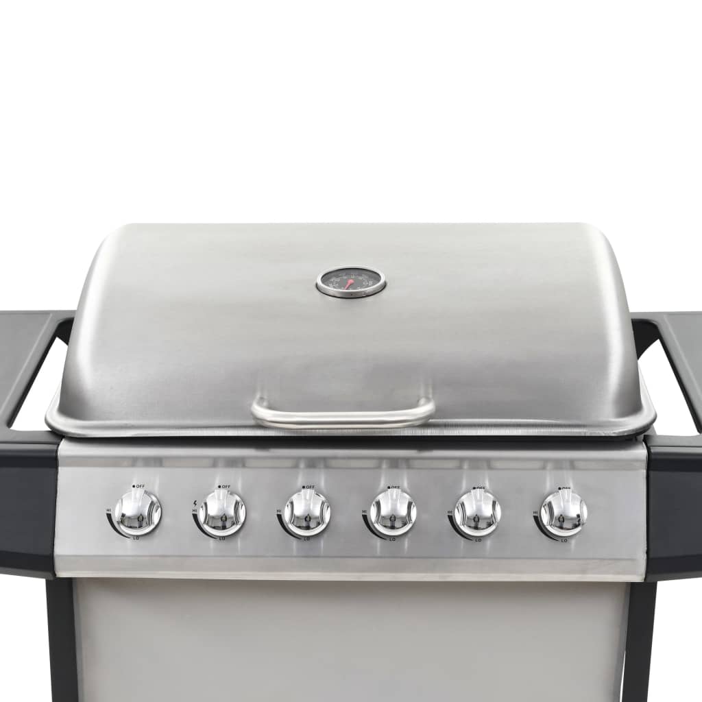 ezüst rozsdamentes acél gáz grillező 6 főzőzónával