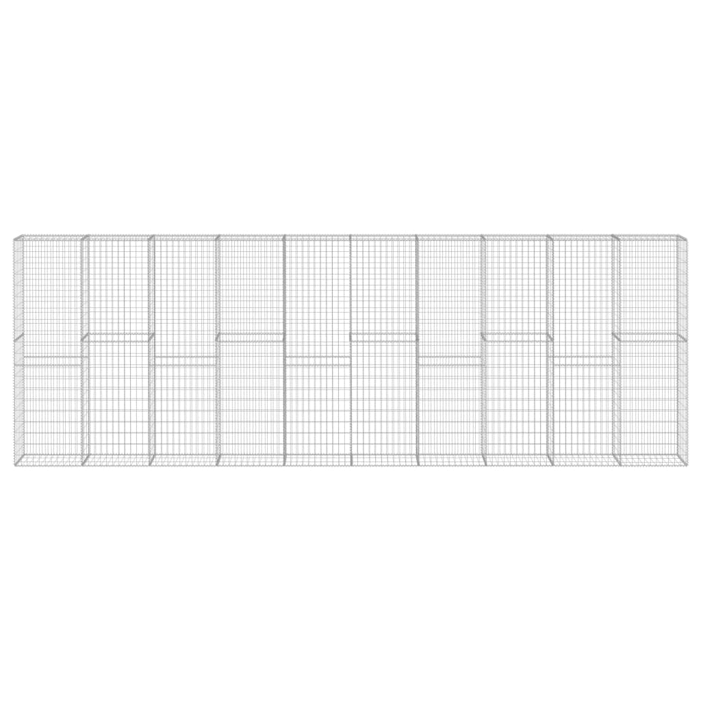 horganyzott acél gabion fal borítással 600 x 30 x 200 cm