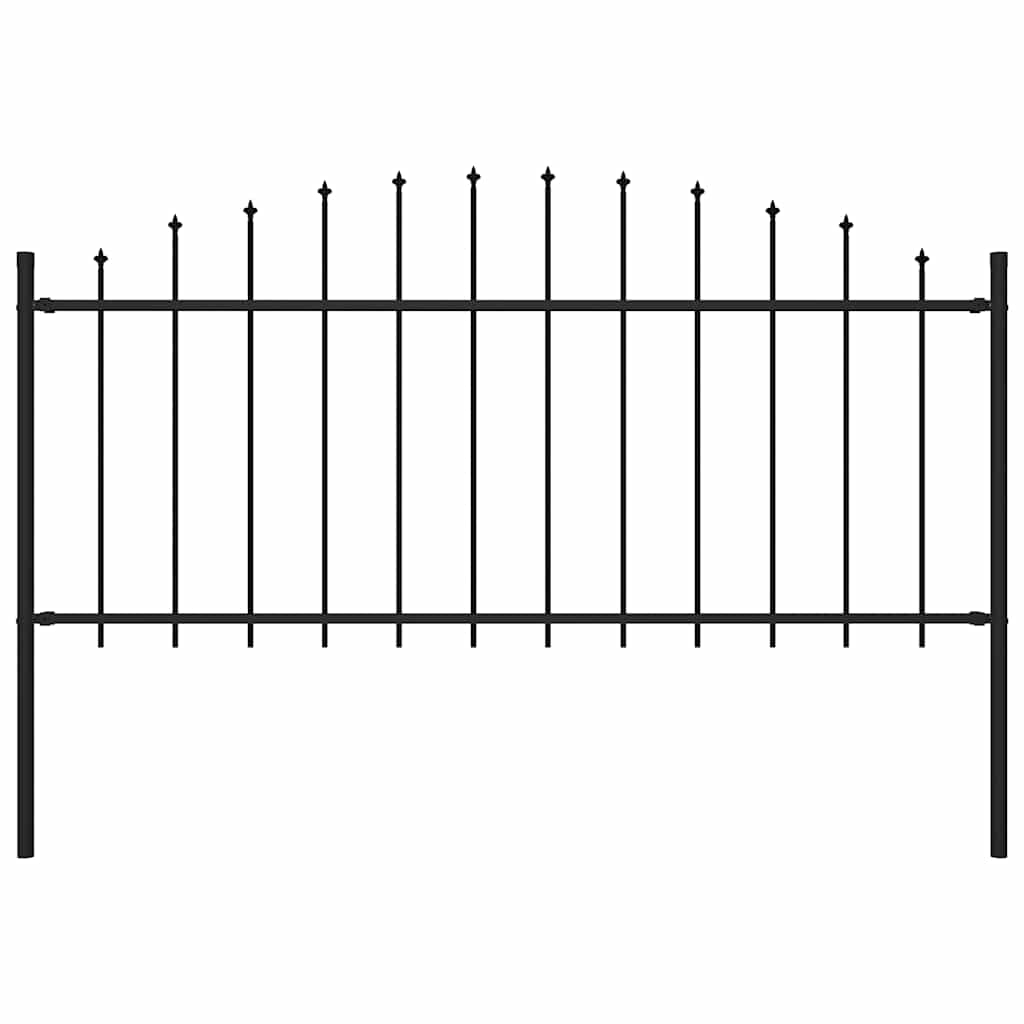 fekete lándzsahegy tetejű acélkerítés (0,5-0,75) x 1,7 m